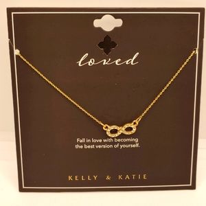 Kelly & Katie "Loved" Elegant Gold Tone Dainty Chain Infinity Symbol Necklace